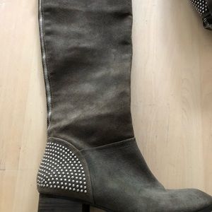 Dark gray leather boots!